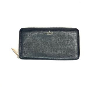 Kate Spade Ava Black  Leather Zip Around Continental Wallet